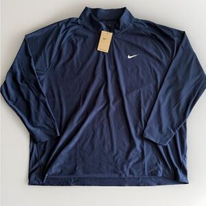 Nike Tour Men's Big Tall Dri-FIT ADV Navy Camo 1/2-Zip Up Golf Top Light Jacket